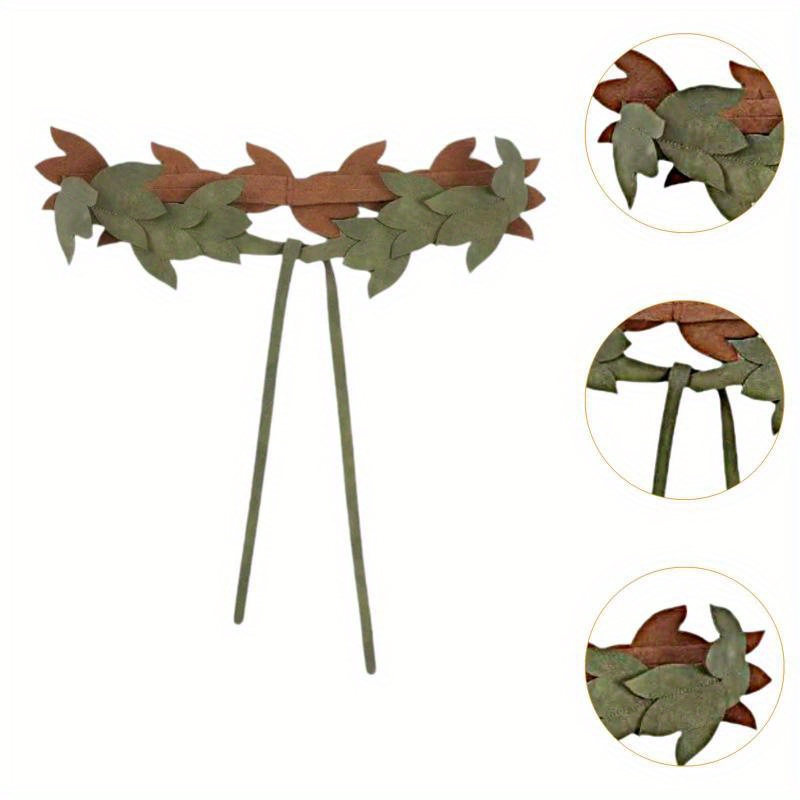 Adjustable Renaissance Women's PU Leather Waist Belt with Green Leaf Dress Belt